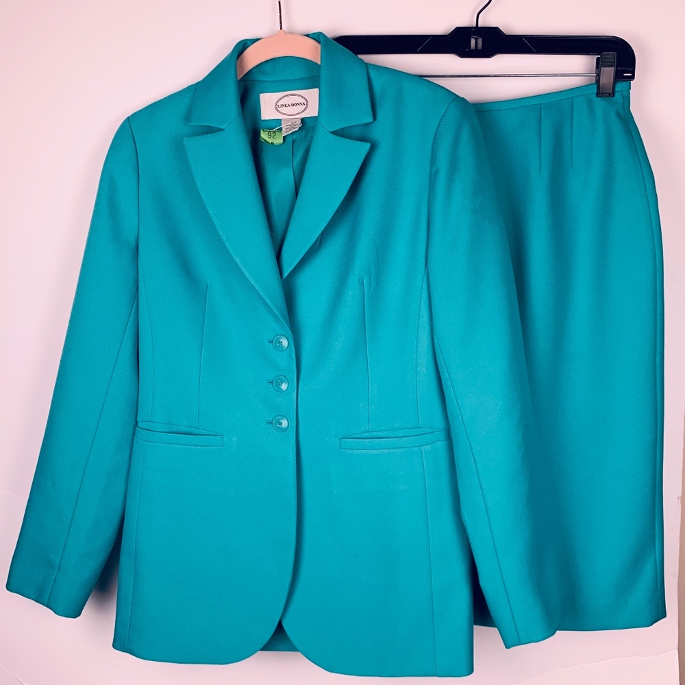 Linea Donna Turquoise Pencil Skirt Set - Size 2